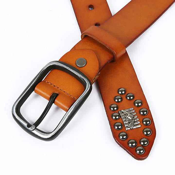 Cintura in pelle con rivetti a proiettile cool e personalità
