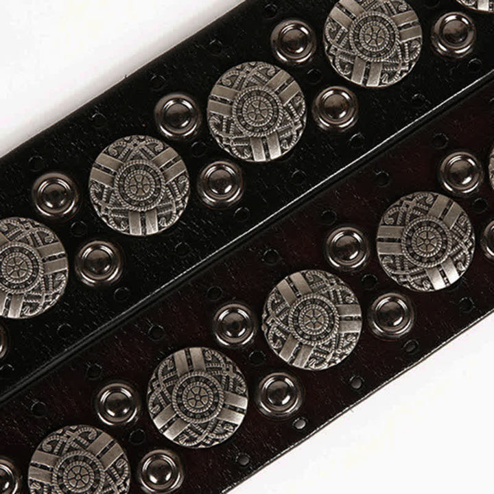 Cintura in pelle con rivetti in metallo pesante per motociclisti - image 17