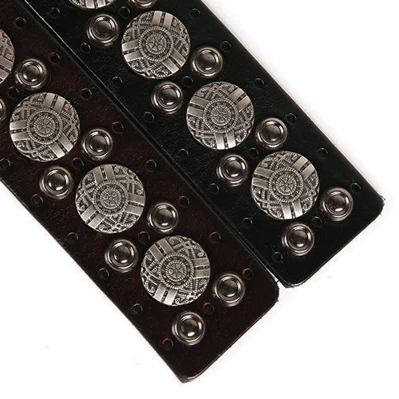 Cintura in pelle con rivetti in metallo pesante per motociclisti - image 15