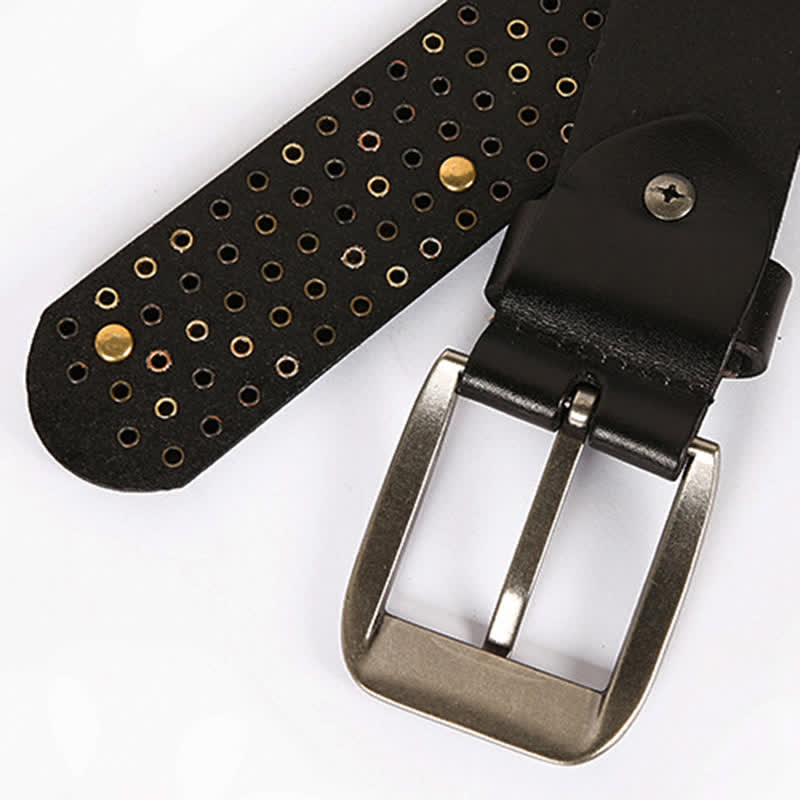 Cintura in pelle con borchie e strass, elegante