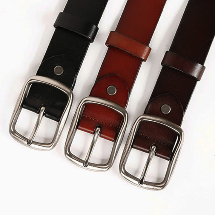 Cintura in pelle con borchie di metallo geometrico vintage
