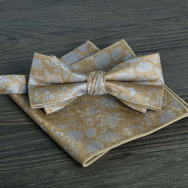 Set di 2 papillon formali da uomo con motivo a pois e fiori