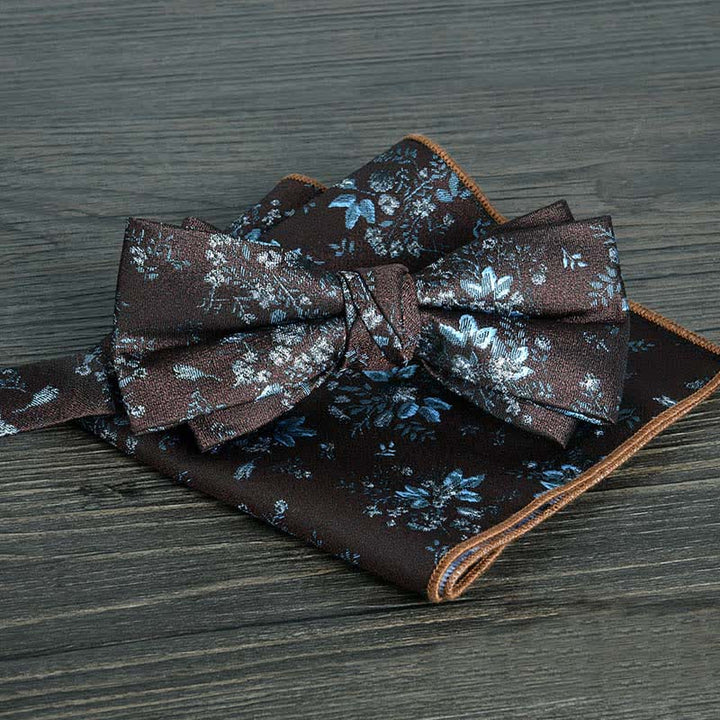 Set di 2 papillon formali da uomo con motivo a pois e fiori