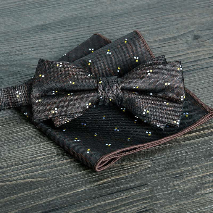 Set di 2 papillon formali da uomo con motivo a pois e fiori