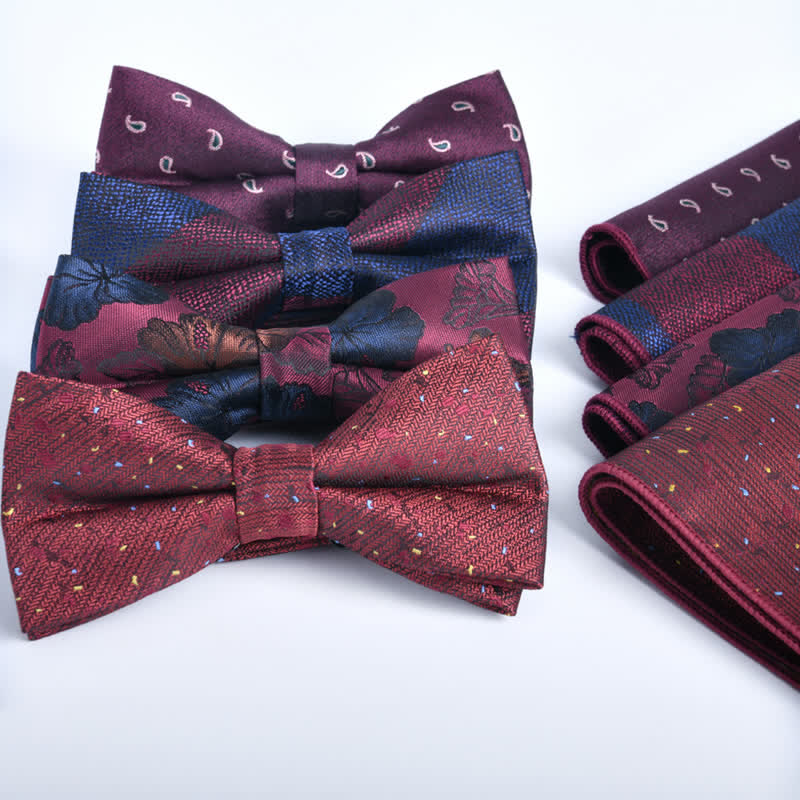 Set di 2 papillon formali da uomo bordeaux da uomo