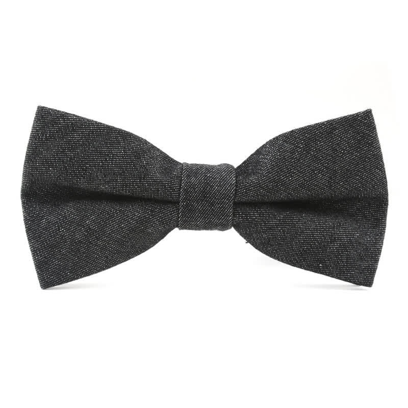 Papillon da uomo in twill di cotone denim tinta unita