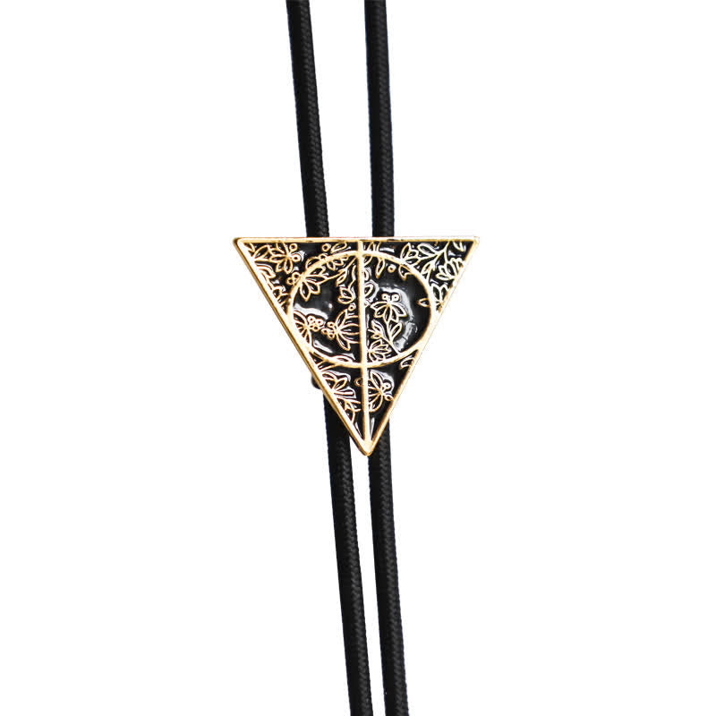 Cravatta Bolo Triangolo Doni della Morte Oro Scuro e Nero