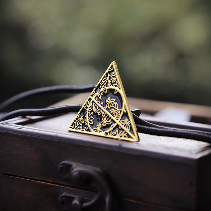 Cravatta Bolo Triangolo Doni della Morte Oro Scuro e Nero