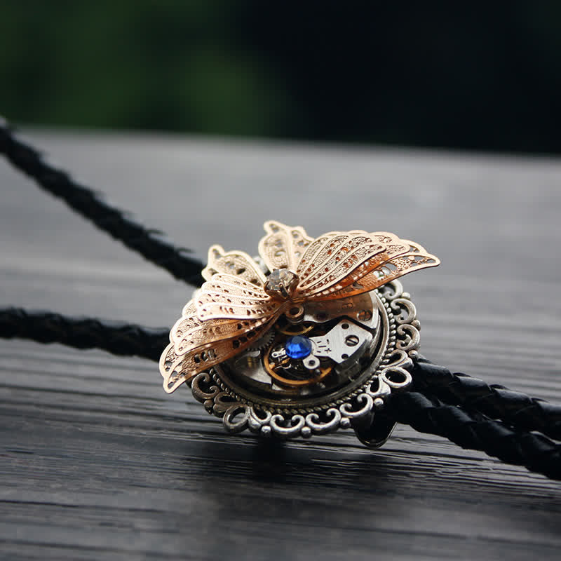 Cravatta Bolo con ciondolo a farfalla 3D Steampunk