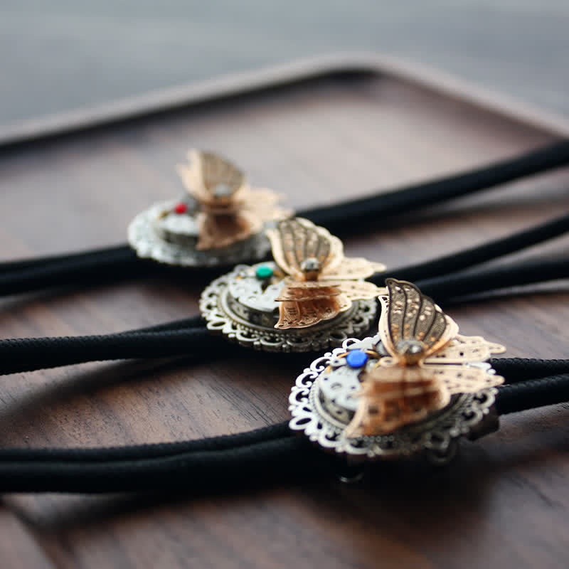Cravatta Bolo con ciondolo a farfalla 3D Steampunk