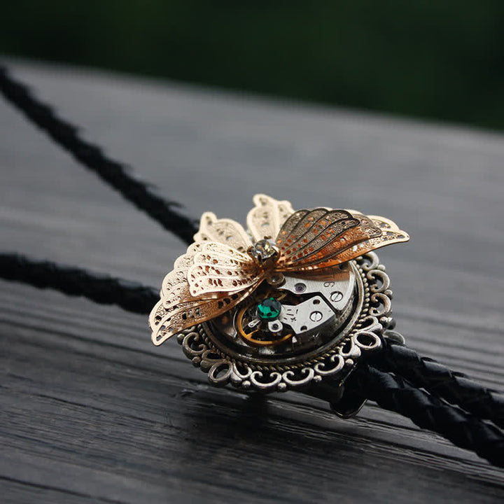 Cravatta Bolo con ciondolo a farfalla 3D Steampunk