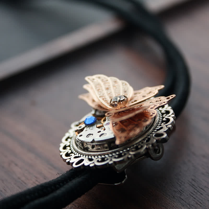 Cravatta Bolo con ciondolo a farfalla 3D Steampunk