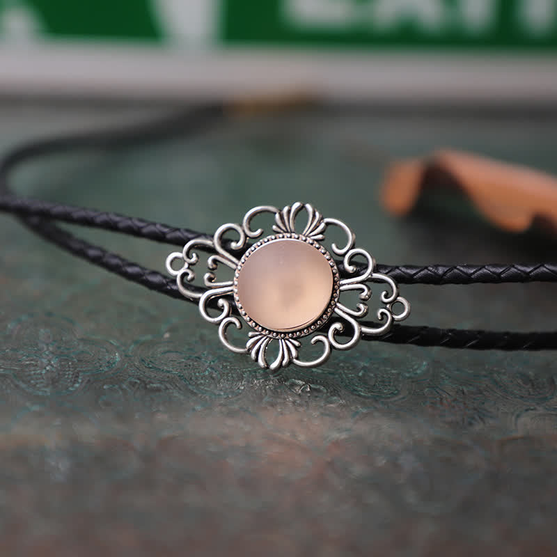 Cravatta Bolo con ciondolo in smalto colorato finto Artsy - Rosa - Pelle PU - image 9