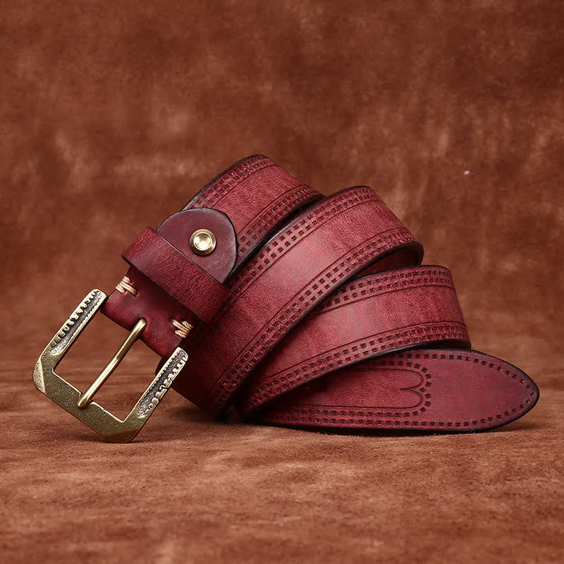 Cintura in pelle di jeans casual retrò usurata da uomo