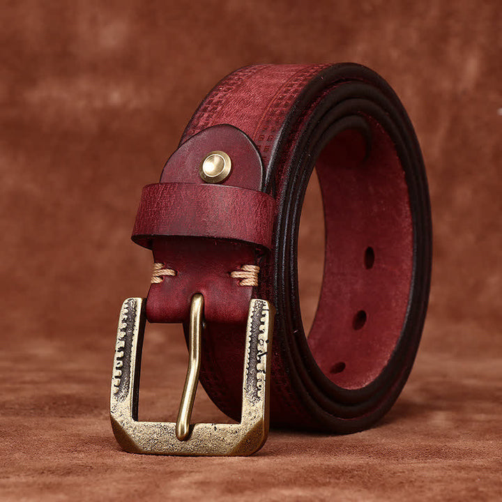 Cintura in pelle di jeans casual retrò usurata da uomo