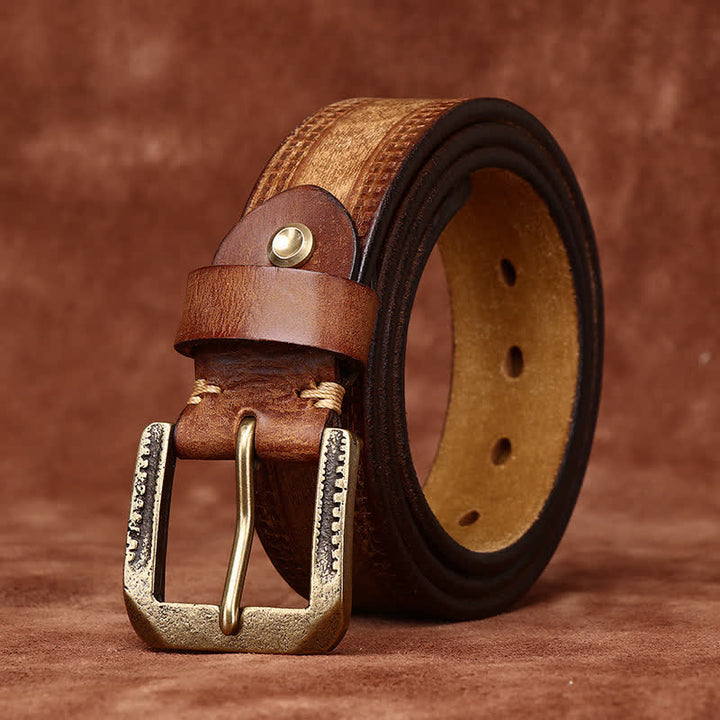 Cintura in pelle di jeans casual retrò usurata da uomo
