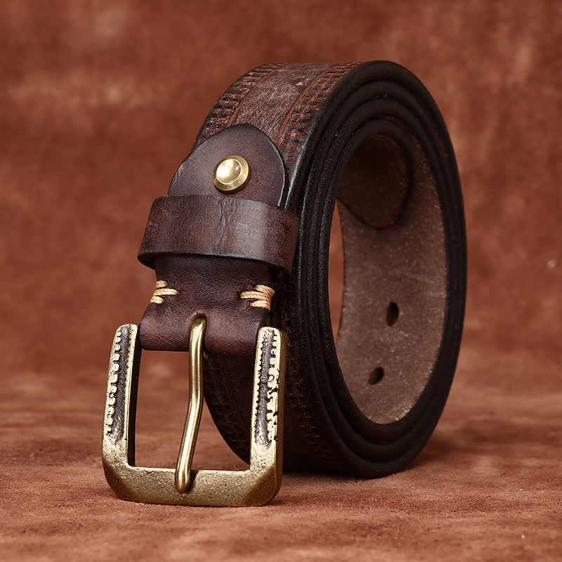 Cintura in pelle di jeans casual retrò usurata da uomo