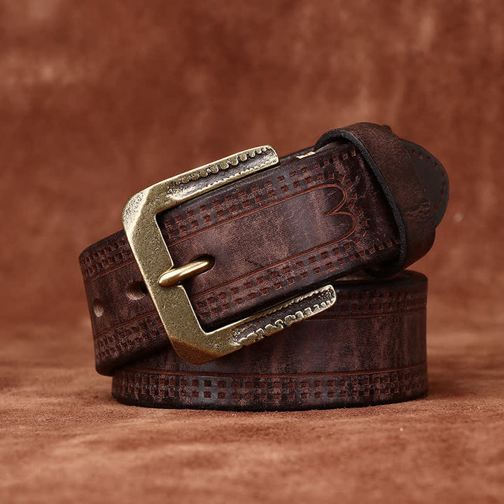 Cintura in pelle di jeans casual retrò usurata da uomo