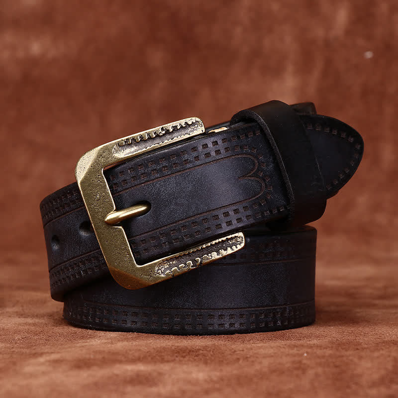 Cintura in pelle di jeans casual retrò usurata da uomo