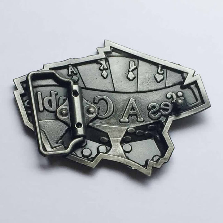 Cintura in pelle con fibbia da poker "Life's A Gamble" fai da te da uomo