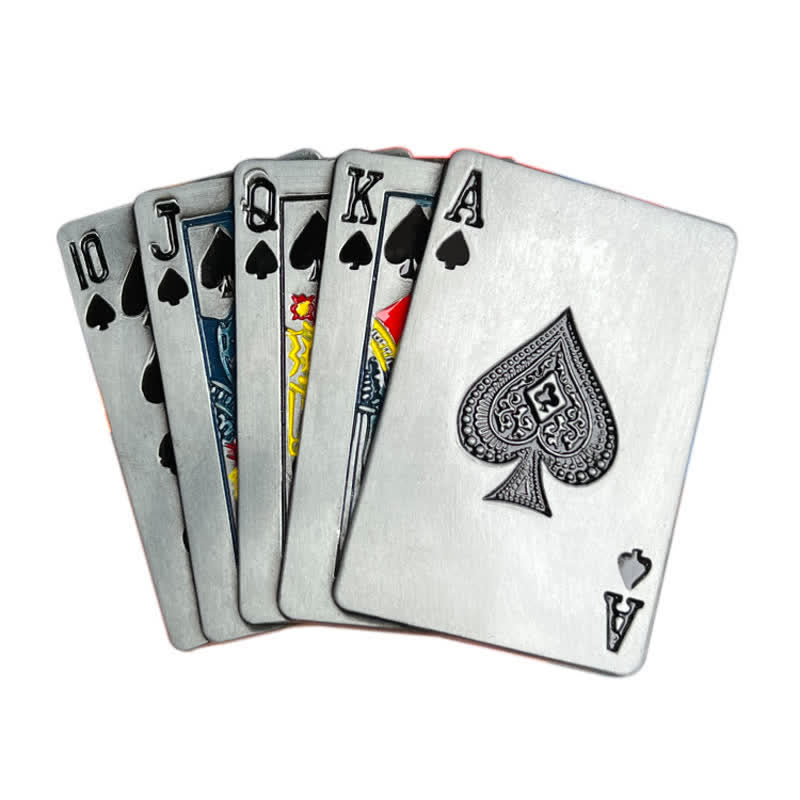 Cintura in pelle con fibbia da poker per gioco da casinò fai da te da uomo