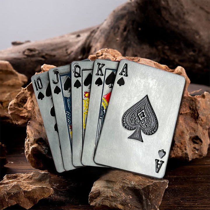 Cintura in pelle con fibbia da poker per gioco da casinò fai da te da uomo