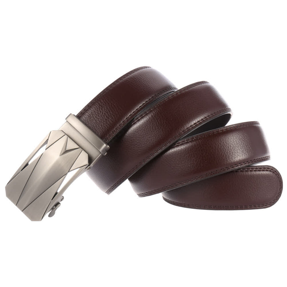 Cintura in pelle con fibbia automatica da uomo, formale, per tutti i giorni - image 1