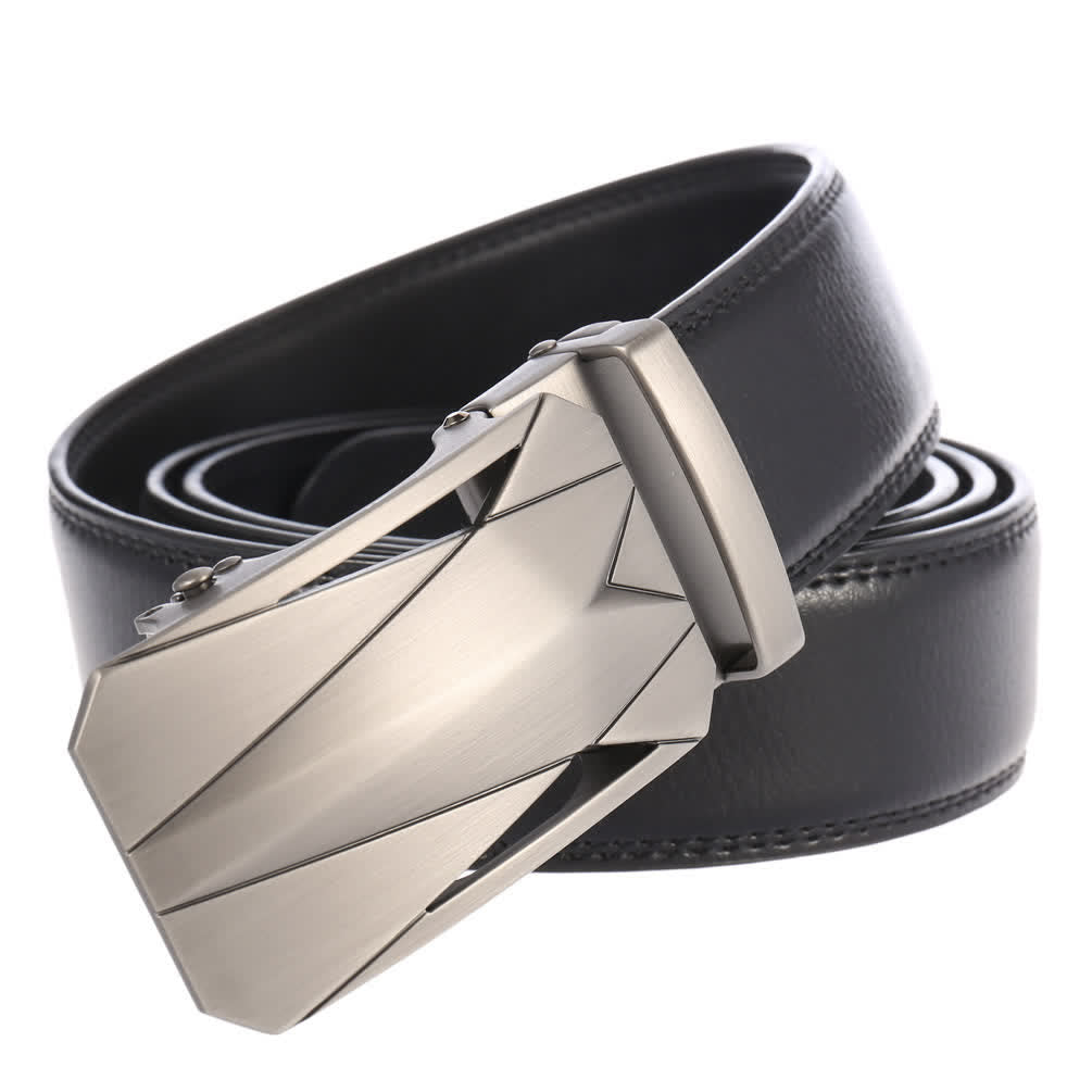 Cintura in pelle con fibbia automatica da uomo, formale, per tutti i giorni - image 4