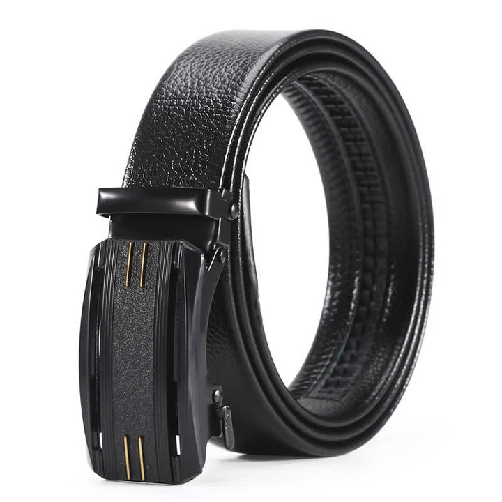 Cintura in pelle con fibbia automatica Full Black Gold Line da uomo - Stile n. 5 - 42 - image 8