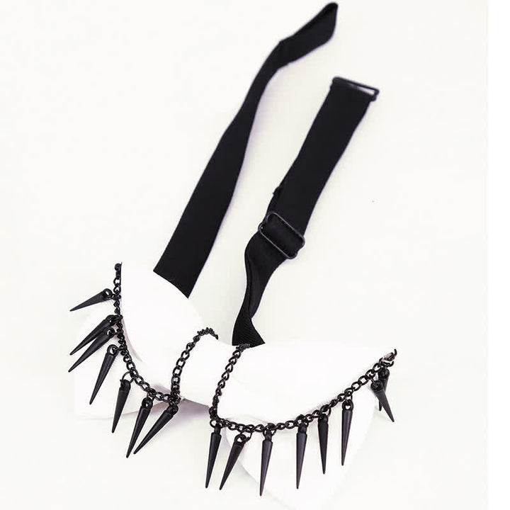 Papillon con nappe a catena con rivetti in stile punk da uomo - image 5