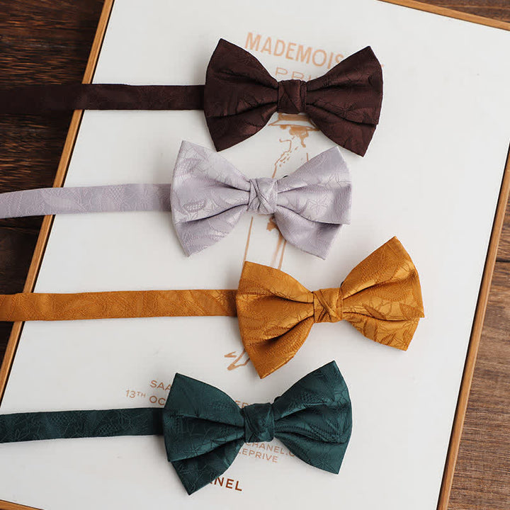Papillon da uomo con motivo a foglie vintage