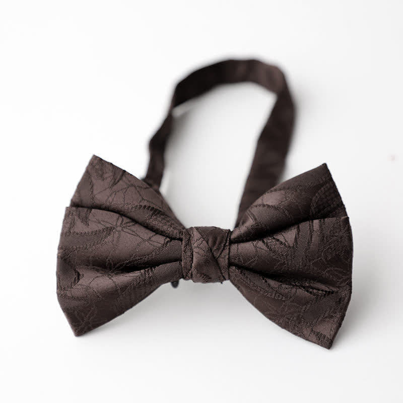 Papillon da uomo con motivo a foglie vintage