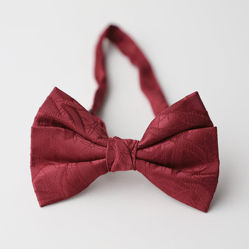 Papillon da uomo con motivo a foglie vintage