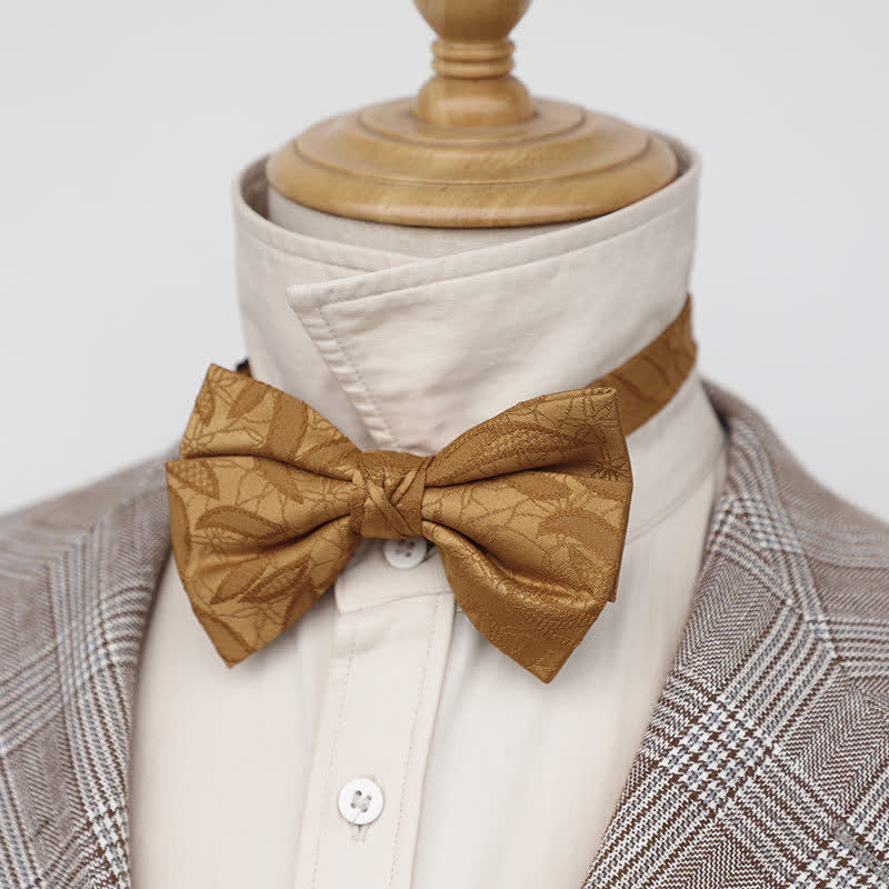 Papillon da uomo con motivo a foglie vintage