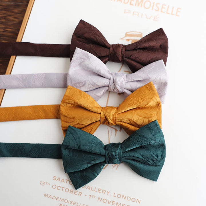 Papillon da uomo con motivo a foglie vintage