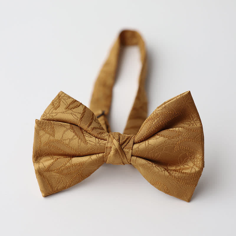 Papillon da uomo con motivo a foglie vintage