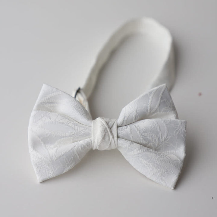 Papillon da uomo con motivo a foglie vintage