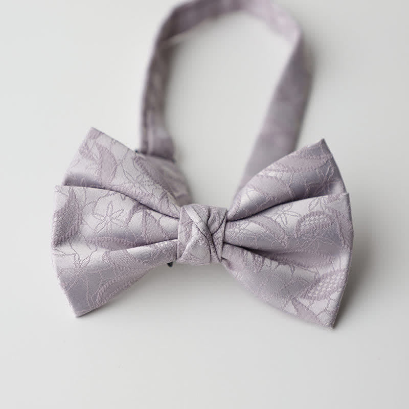 Papillon da uomo con motivo a foglie vintage