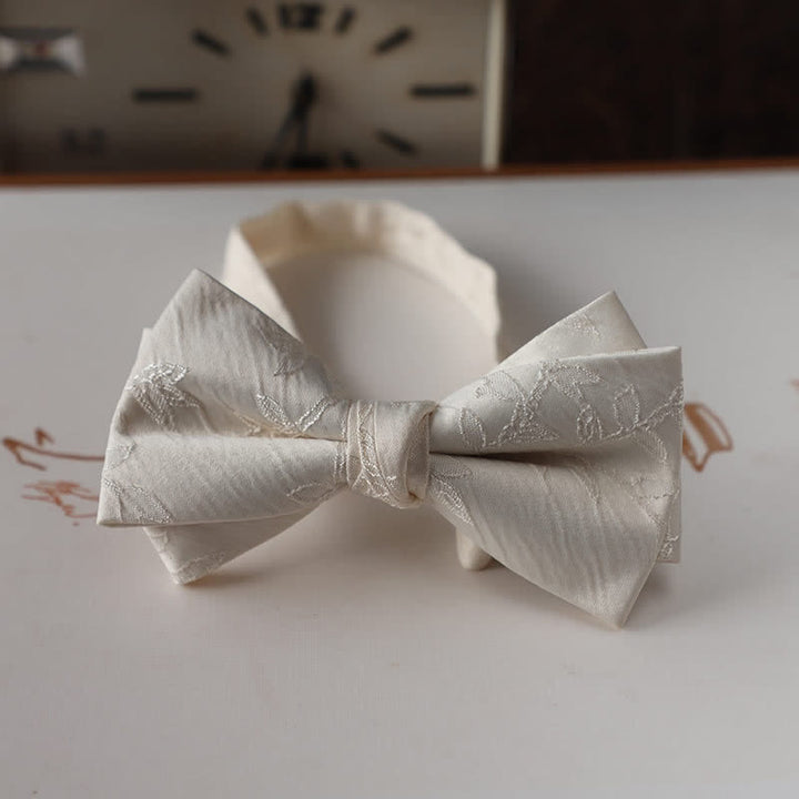 Papillon elegante da uomo in tinta unita bianco avorio - Stile n. 2 - image 5