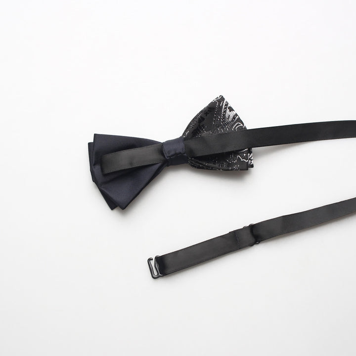 Papillon nero con stampa paisley da uomo