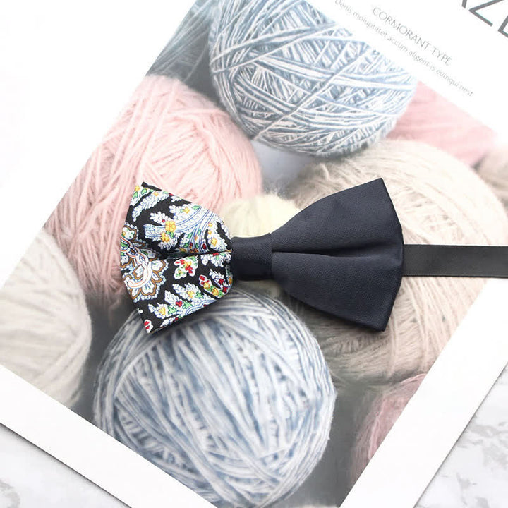 Papillon nero con stampa paisley da uomo