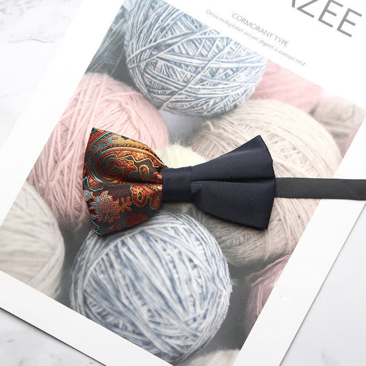 Papillon nero con stampa paisley da uomo