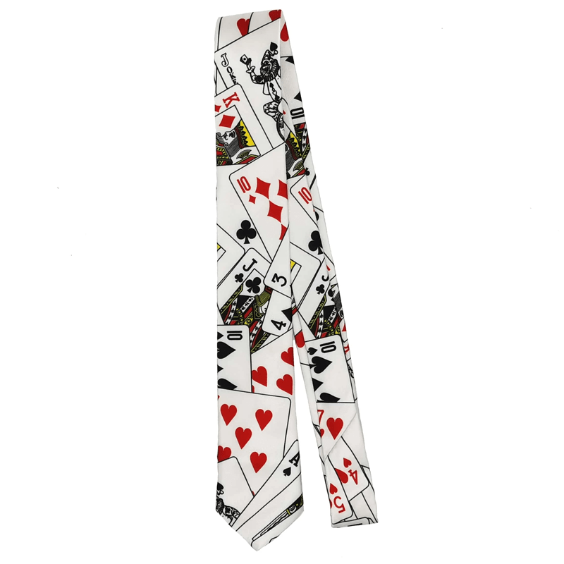 Cravatta da uomo a tema carte da gioco da poker