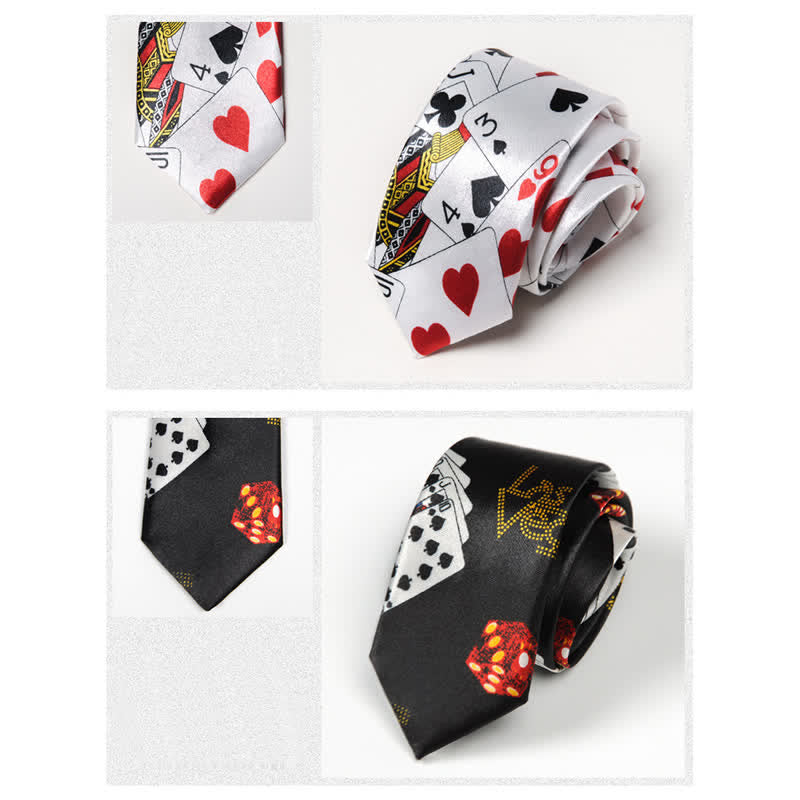 Cravatta da uomo a tema carte da gioco da poker