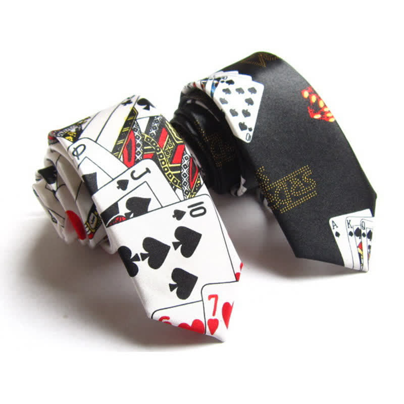 Cravatta da uomo a tema carte da gioco da poker - image 0