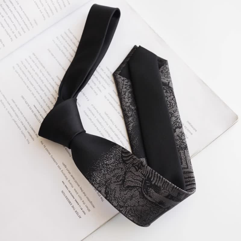Cravatta nera da uomo con codice di Hammurabi - image 3
