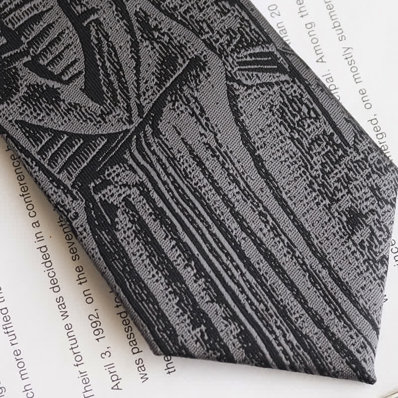 Cravatta nera da uomo con codice di Hammurabi