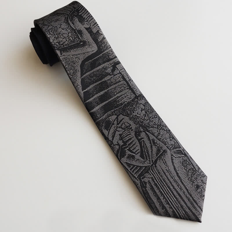 Cravatta nera da uomo con codice di Hammurabi