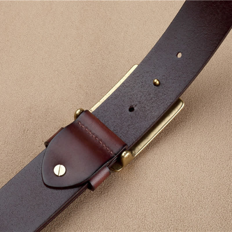 Cintura in pelle da uomo in stile geometrico a scacchi