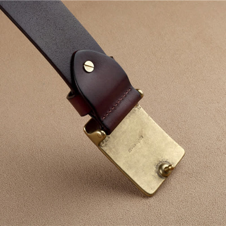 Cintura in pelle da uomo in stile geometrico a scacchi